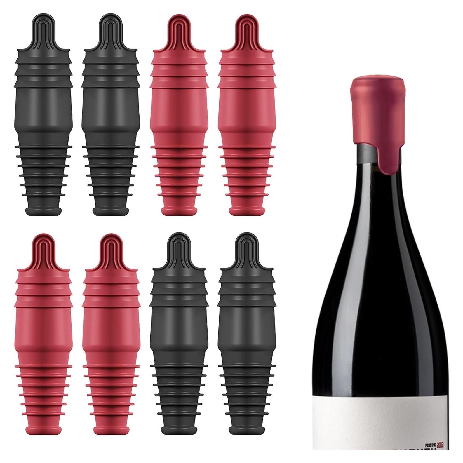 Tapones de Vino de Silicona Reutilizables SisBroo 8 Piezas