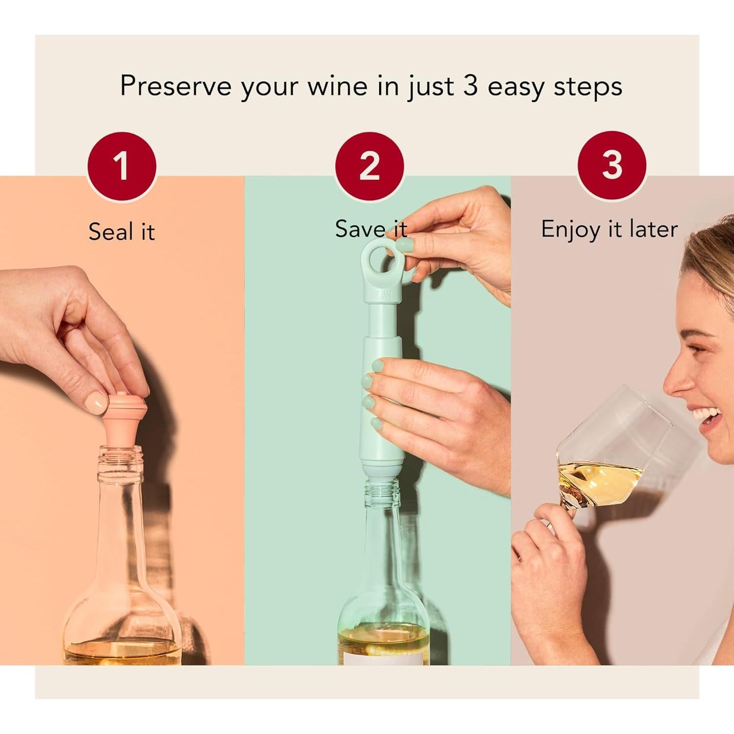 Bomba de Vacío Vacu Vin Wine Saver Loop - Jade - 68.6g