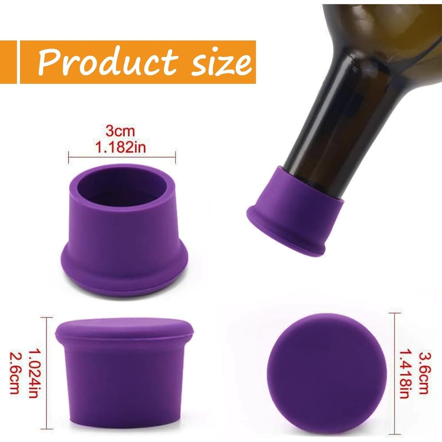 12 Tapones de Vino Coloridos PENGJINYU Silicona Reutilizables