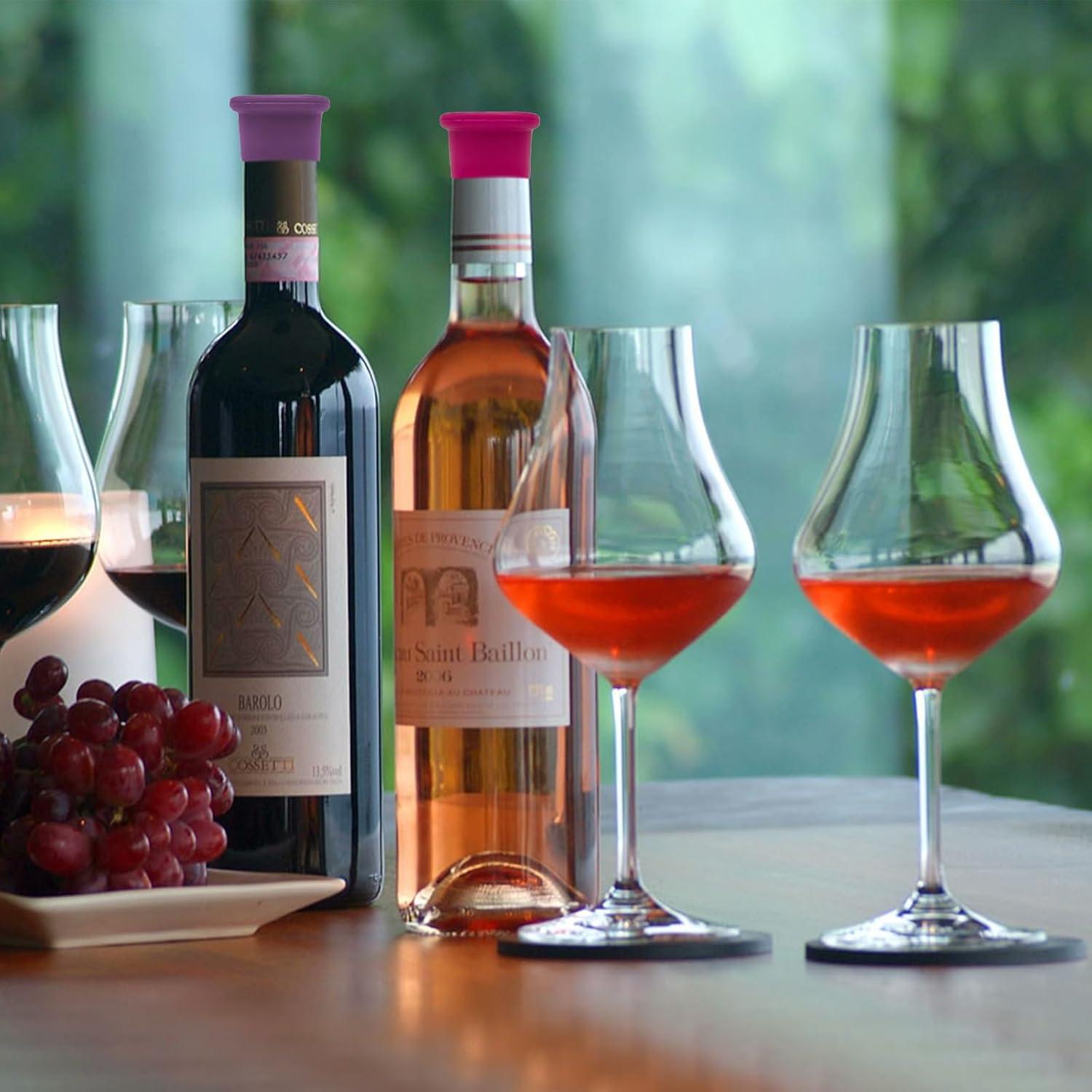 12 Tapones de Vino Coloridos PENGJINYU Silicona Reutilizables