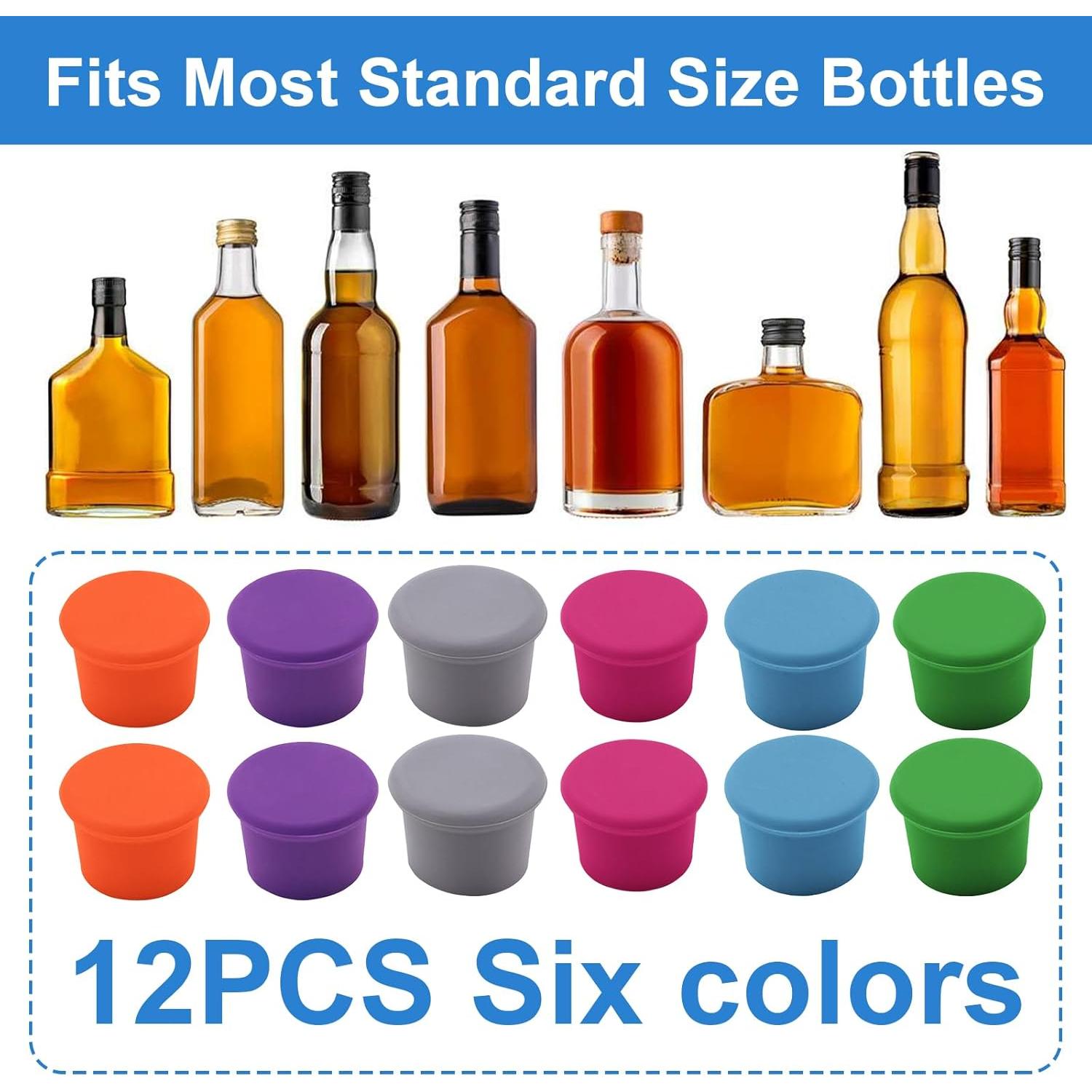 12 Tapones de Vino Coloridos PENGJINYU Silicona Reutilizables