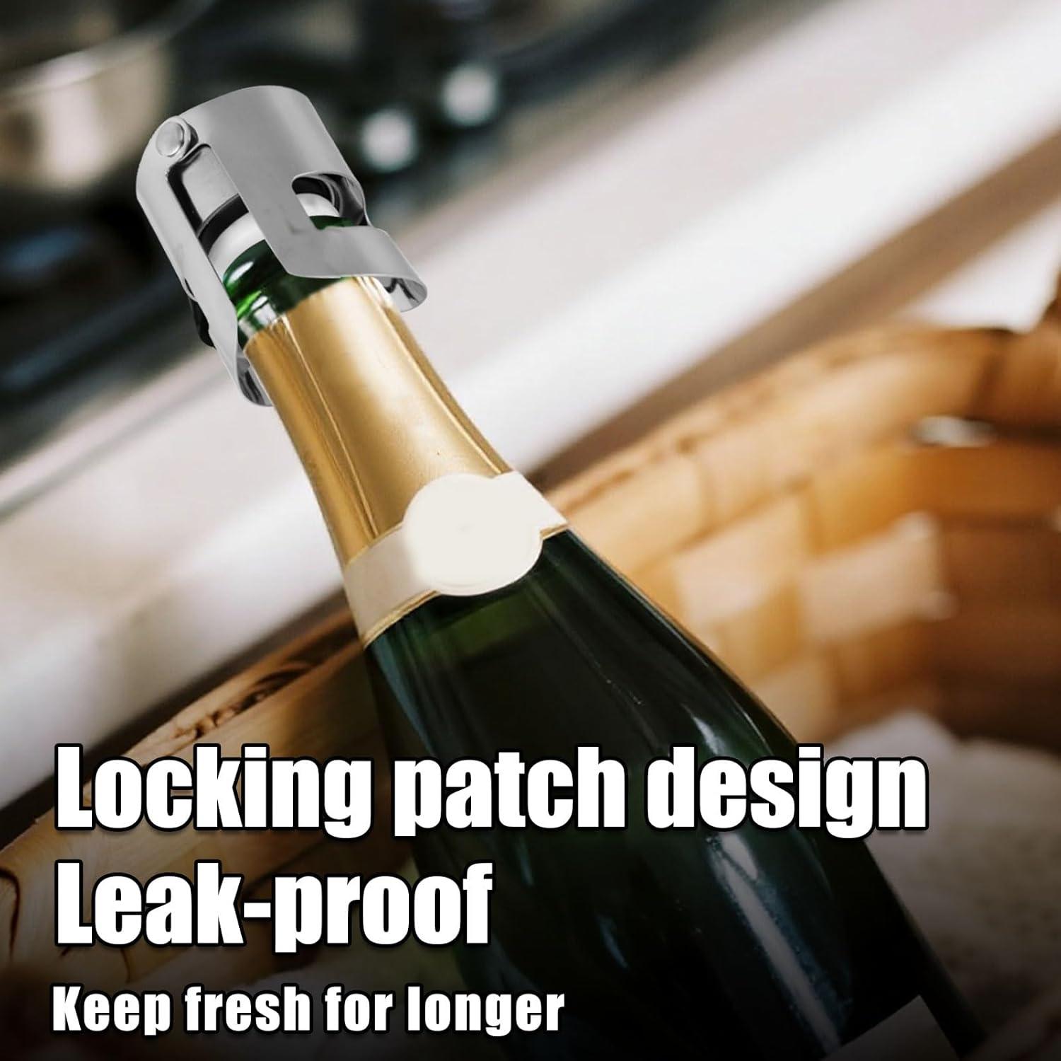 2 Tapones de Champán BOXOB Acero Inoxidable a Prueba de Fugas