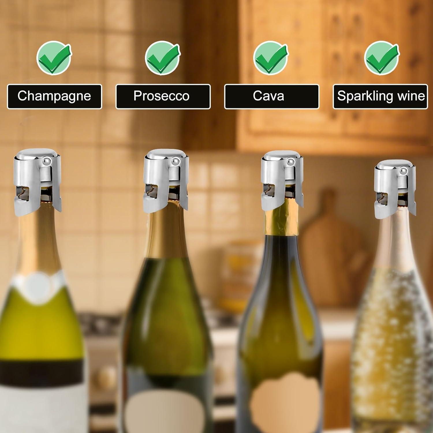 2 Tapones de Champán BOXOB Acero Inoxidable a Prueba de Fugas