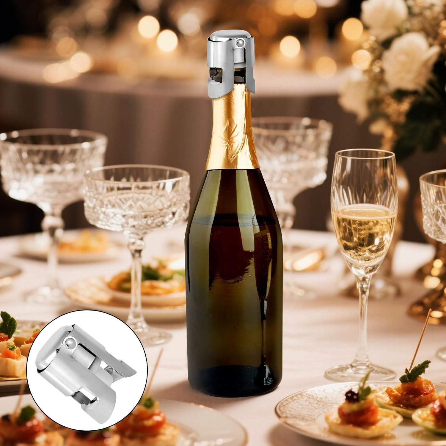 2 Tapones de Champán BOXOB Acero Inoxidable a Prueba de Fugas