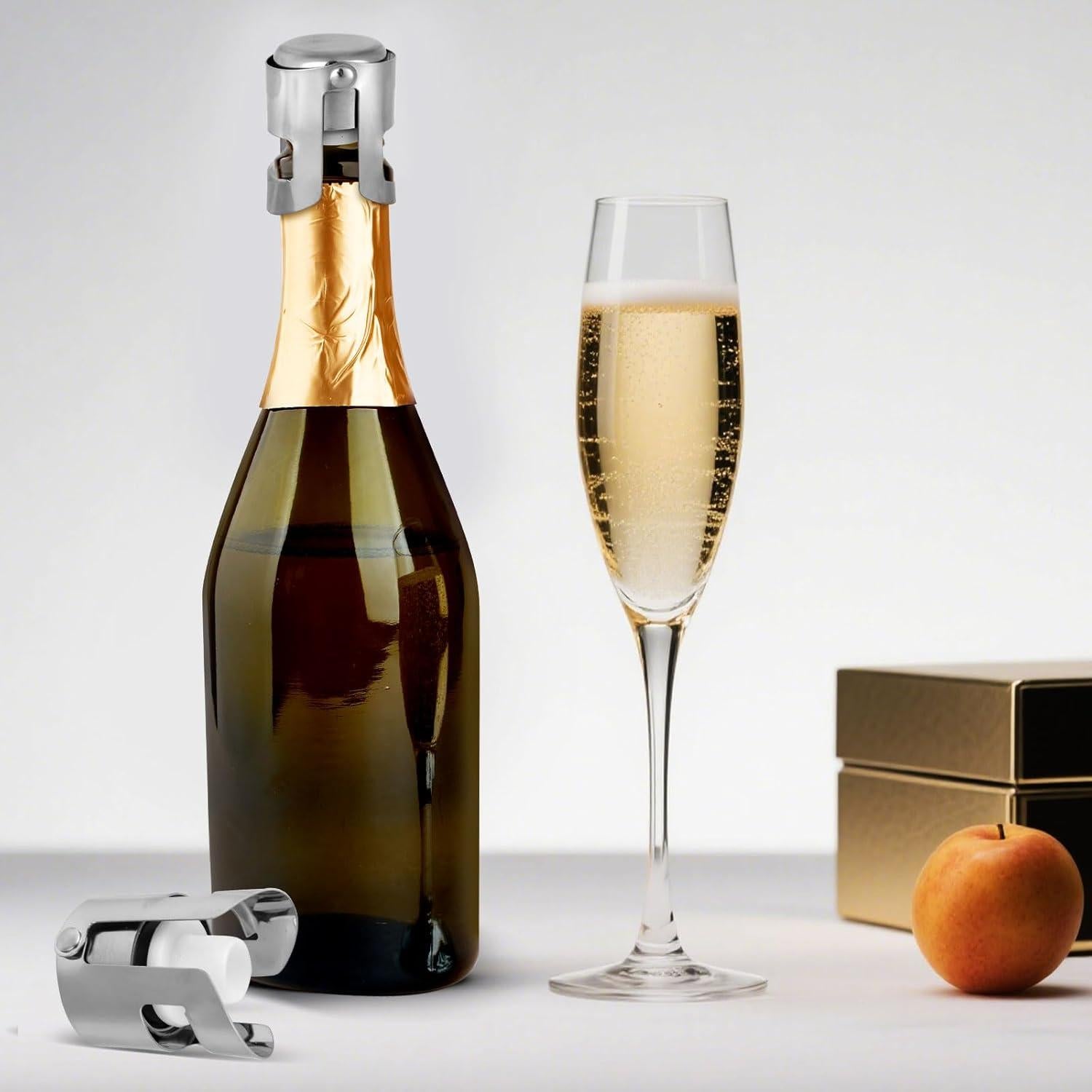 2 Tapones de Champán BOXOB Acero Inoxidable a Prueba de Fugas