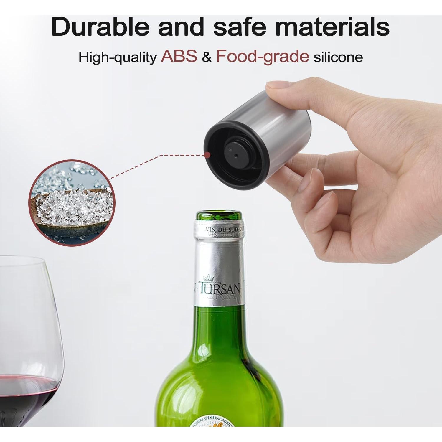 Tapón de Vino ELMWAY de Acero Inoxidable Plata - Mini Vacío