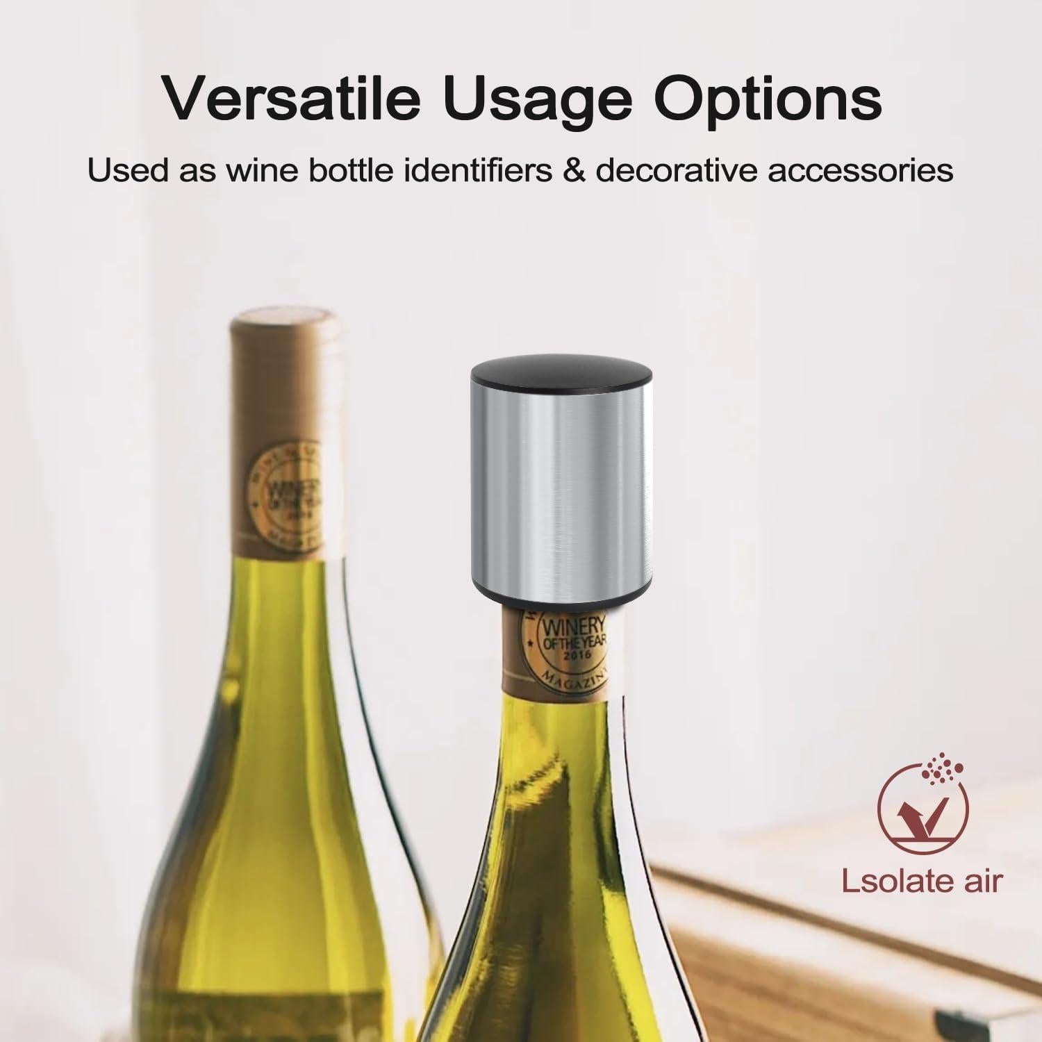 Tapón de Vino ELMWAY de Acero Inoxidable Plata - Mini Vacío