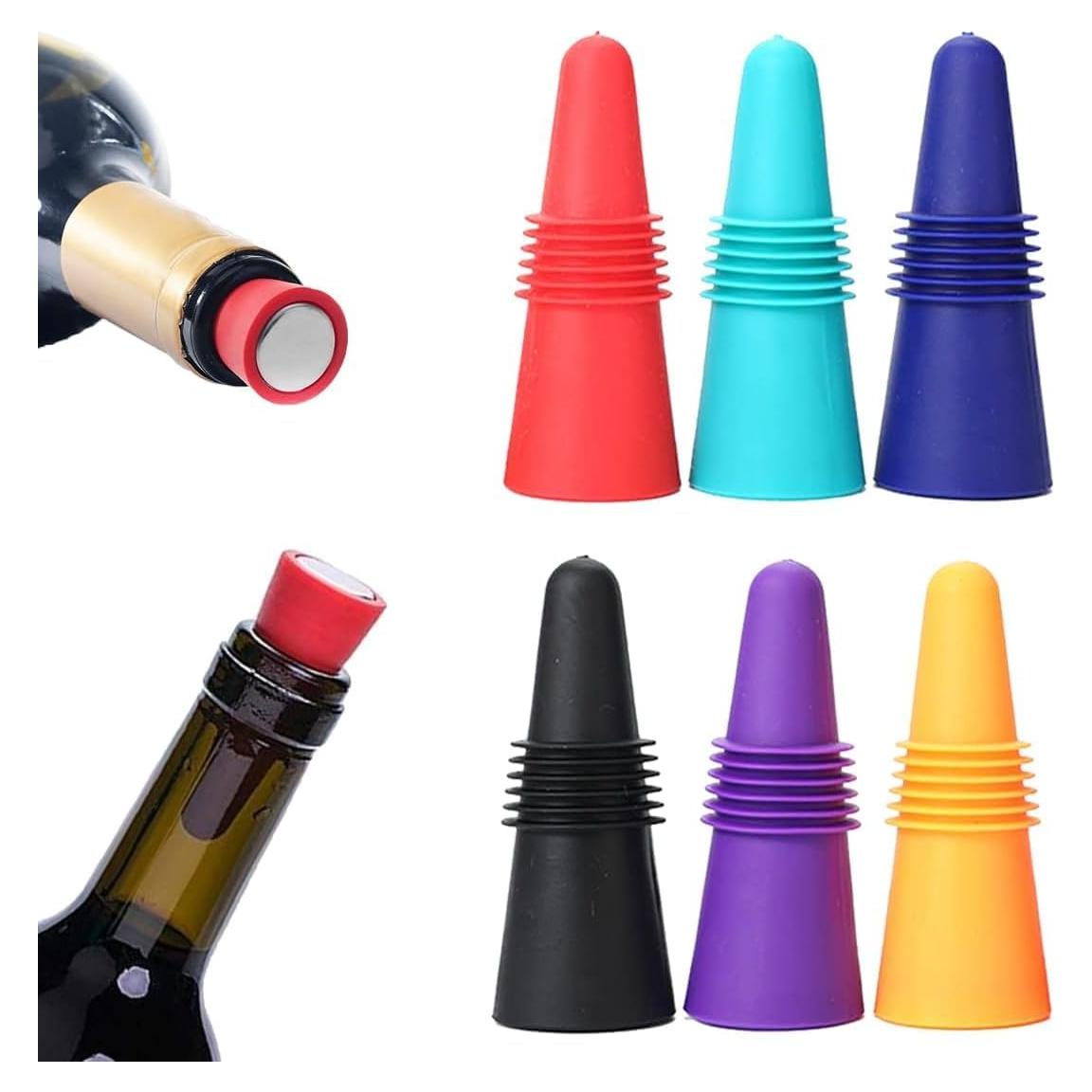 Tapones de Silicona para Vino DreamAug - Paquete de 6 Reutilizables