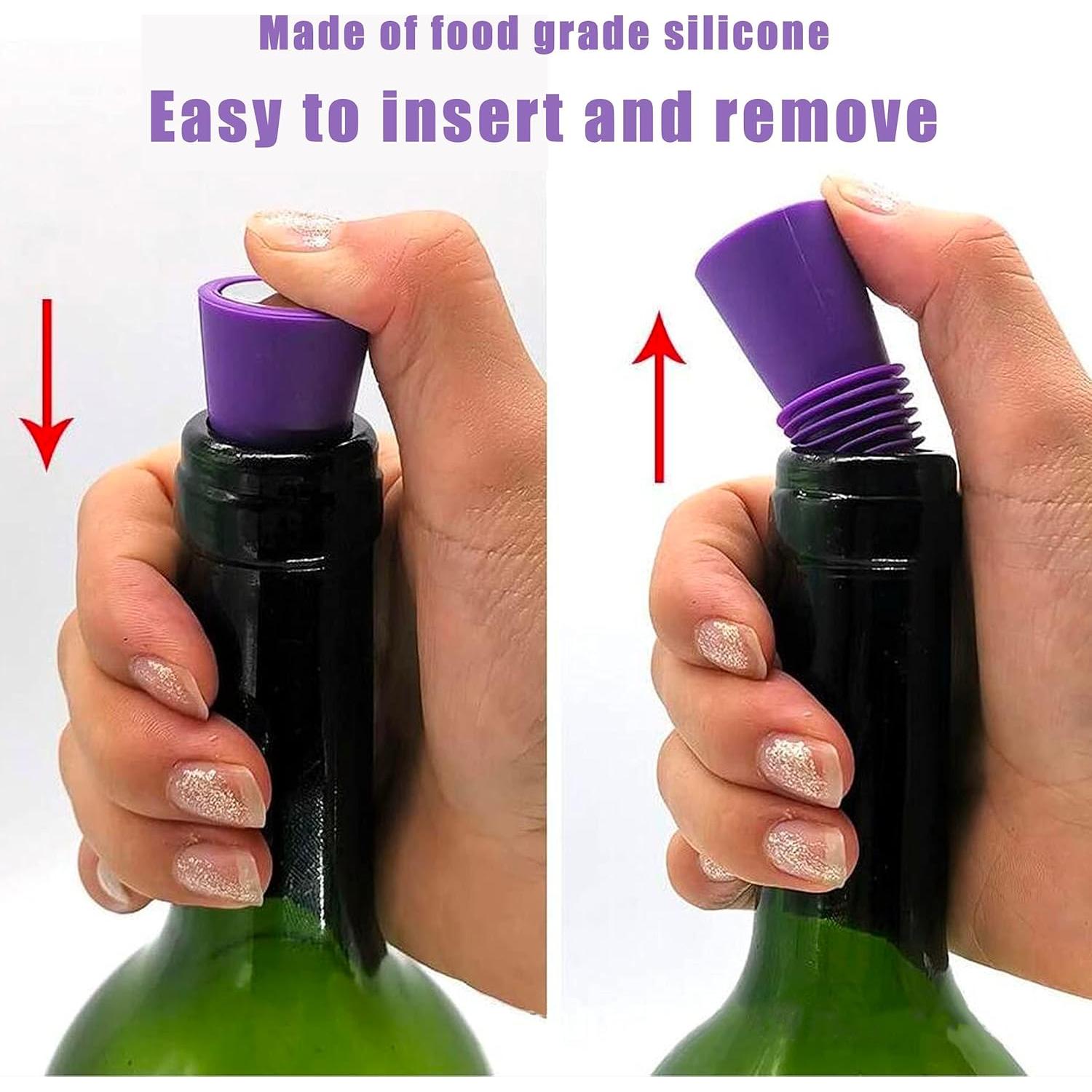 Tapones de Silicona para Vino DreamAug - Paquete de 6 Reutilizables