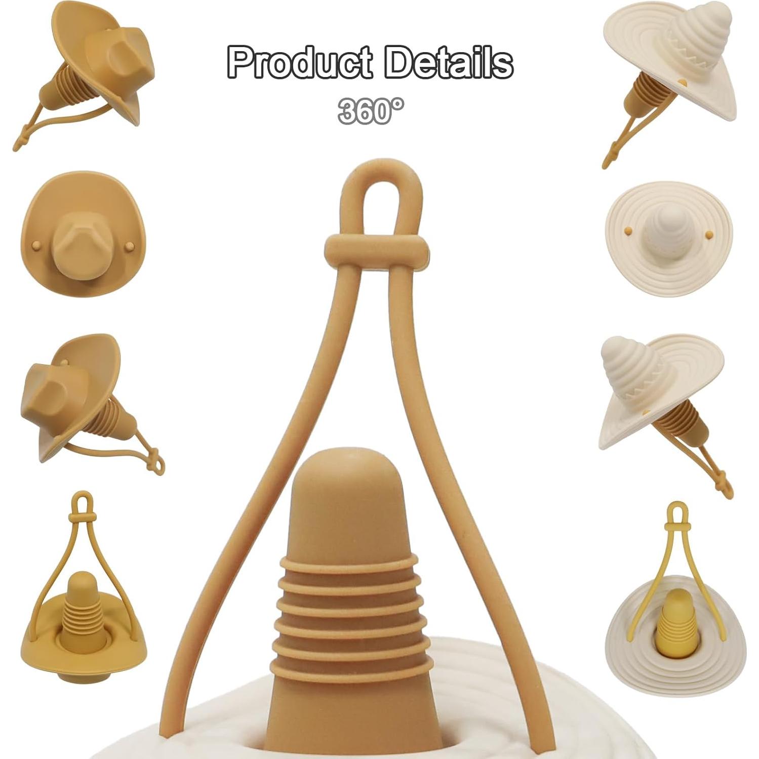 2 Tapones de Vino de Silicona YENLNI Sombrero Vaquero