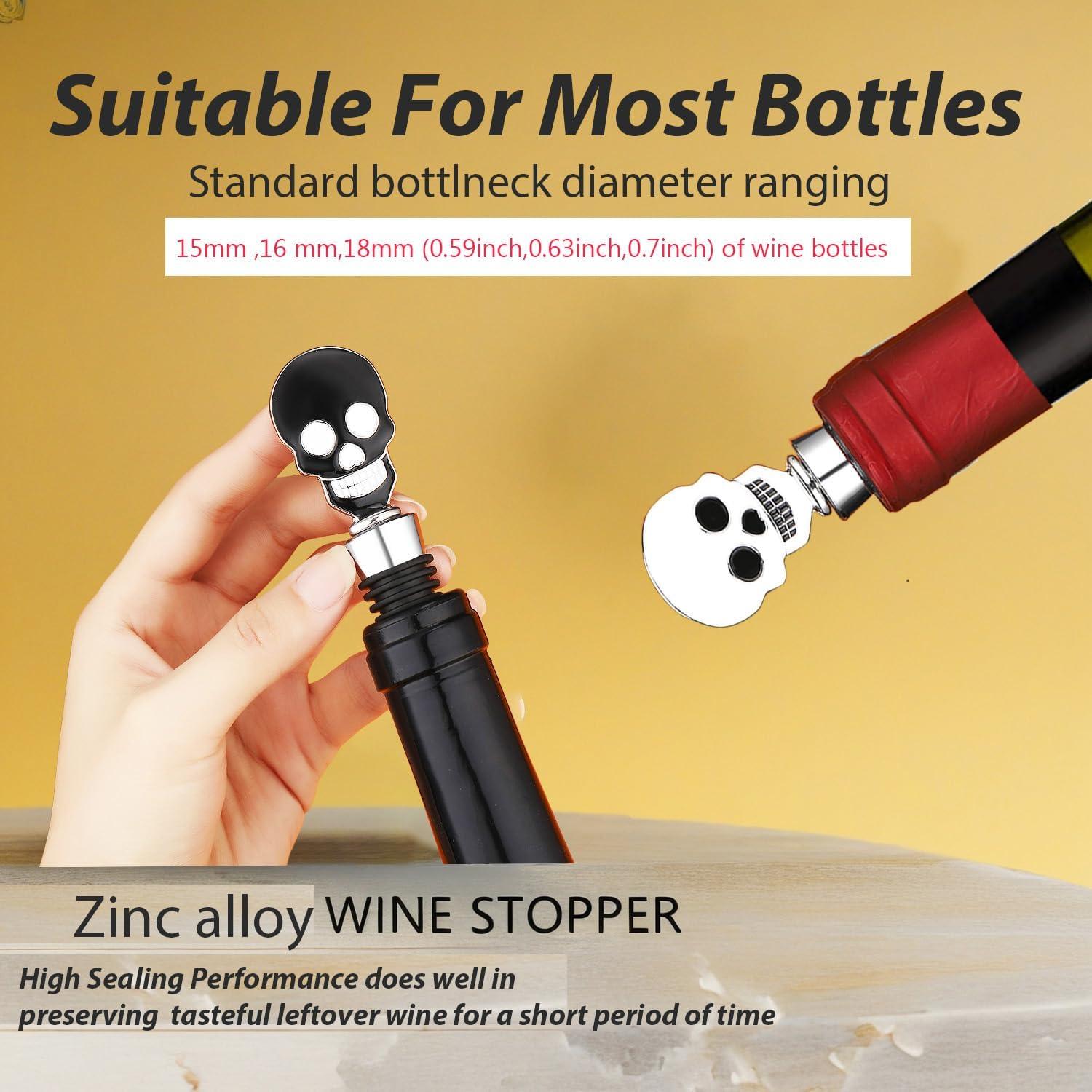 Tapón de Vino Halloween DRPORONYN con Charms 2PCS Calavera