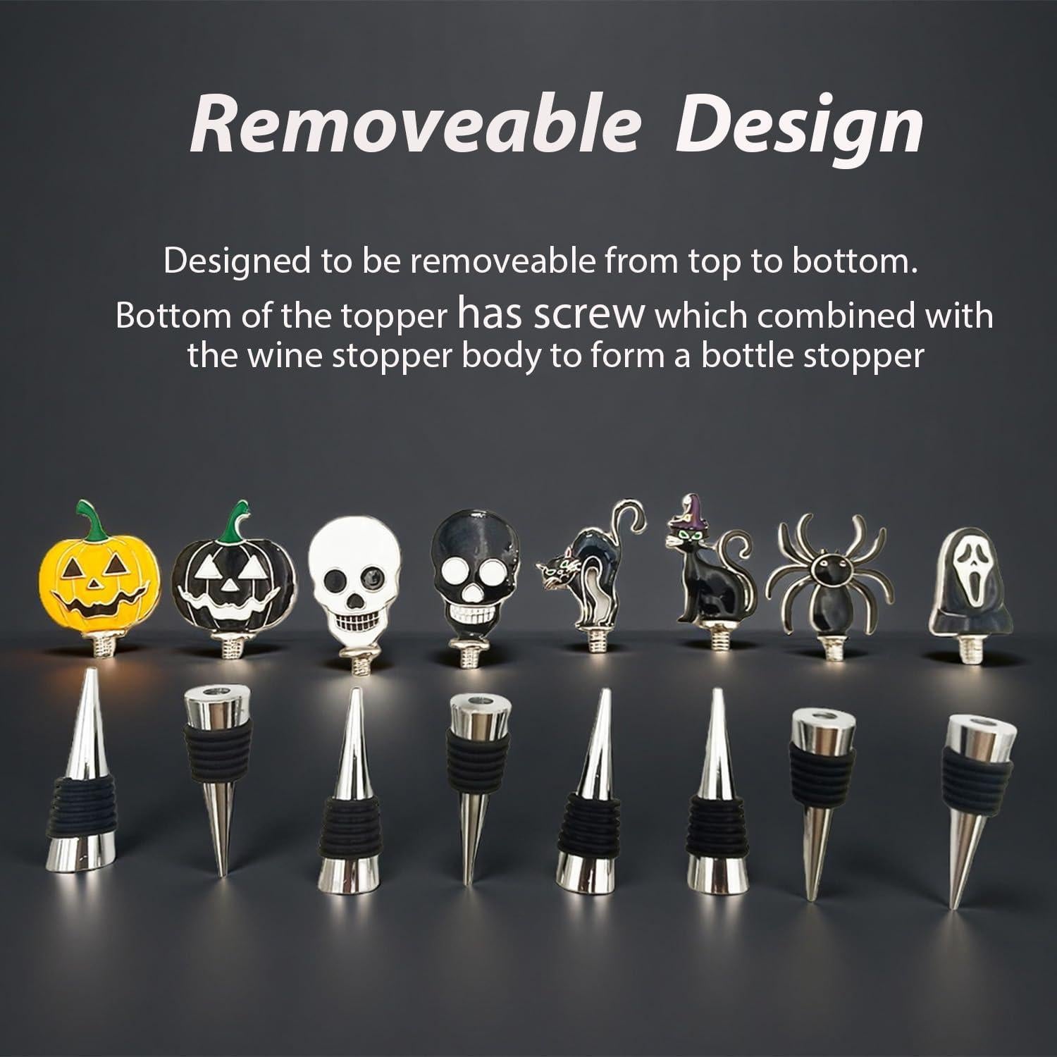 Tapón de Vino Halloween DRPORONYN con Charms 2PCS Calavera