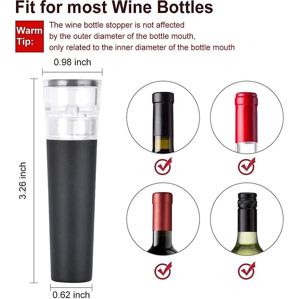 Paquete de 6 Tapones de Vino al Vacío REKOBON - Silicona