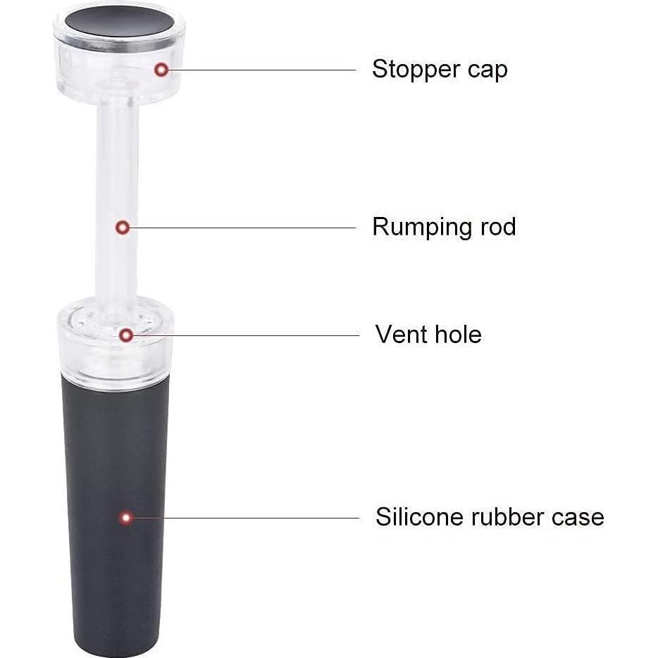 Paquete de 6 Tapones de Vino al Vacío REKOBON - Silicona