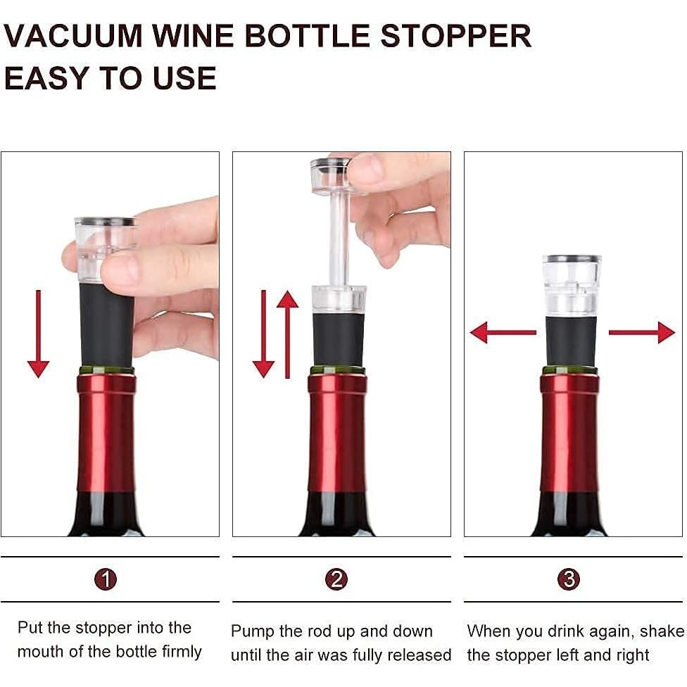 Paquete de 6 Tapones de Vino al Vacío REKOBON - Silicona