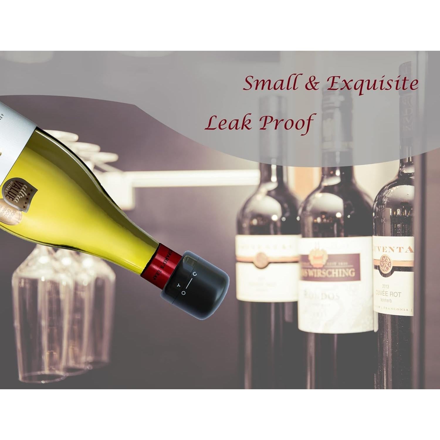 Tapones de Vino Reutilizables YOOHOTOUCH - Juego de 2 Silicona