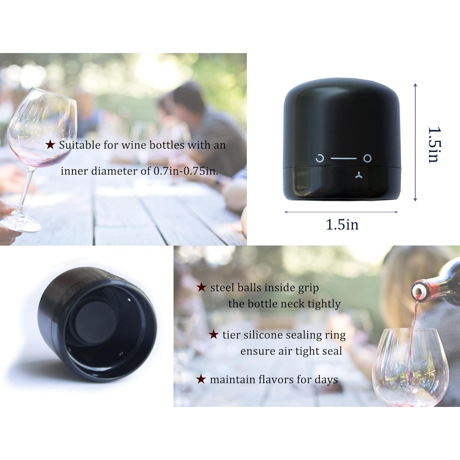 Tapones de Vino Reutilizables YOOHOTOUCH - Juego de 2 Silicona