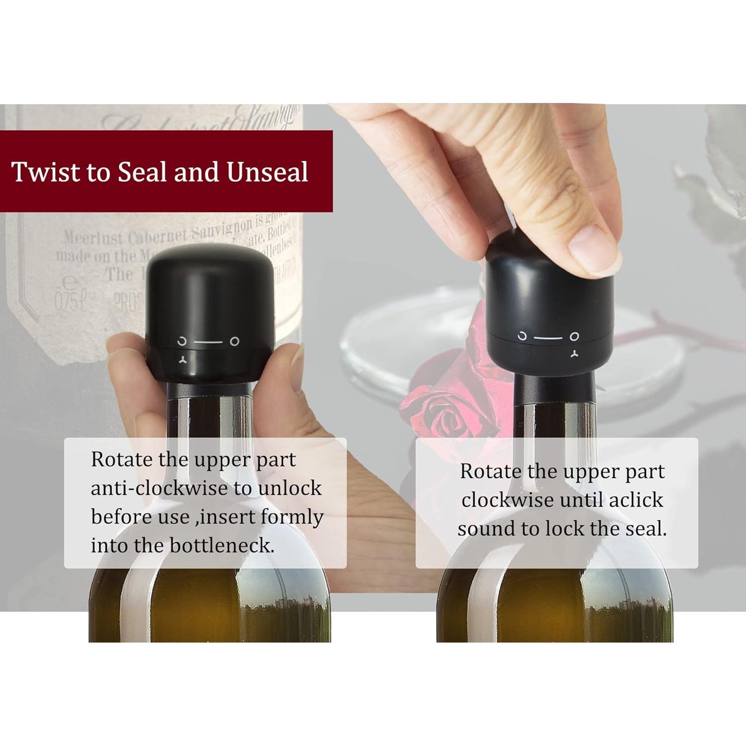 Tapones de Vino Reutilizables YOOHOTOUCH - Juego de 2 Silicona