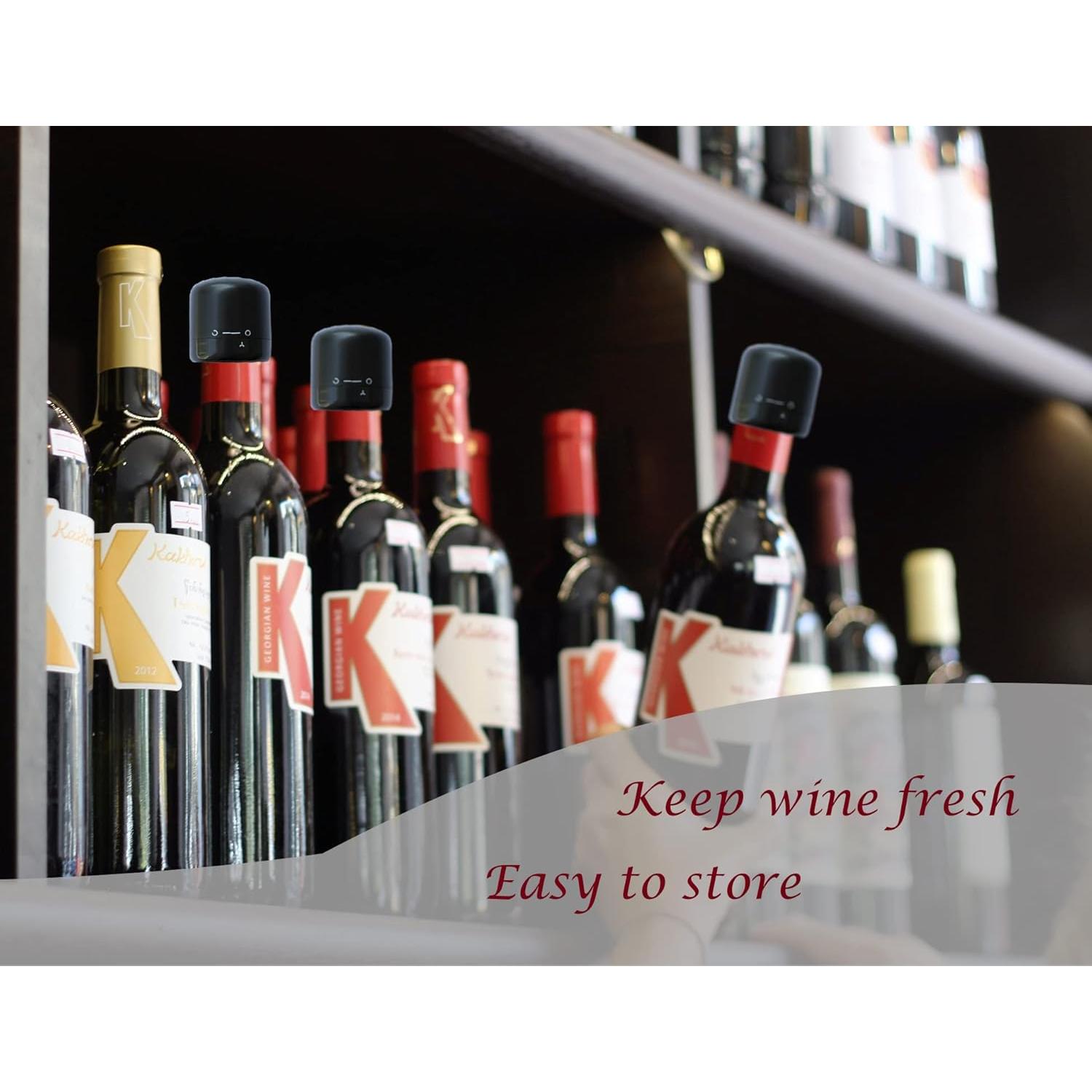 Tapones de Vino Reutilizables YOOHOTOUCH - Juego de 2 Silicona