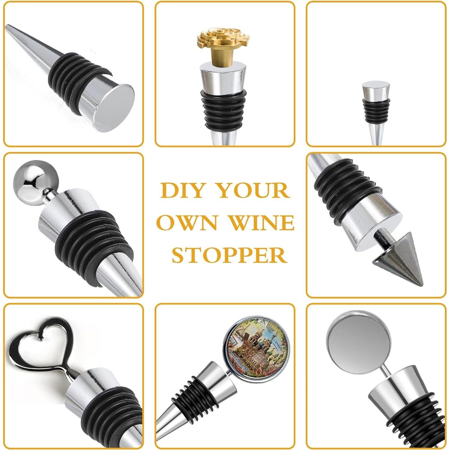 Tapones de Vino Reutilizables Mekueeex - 24 Piezas Plateados