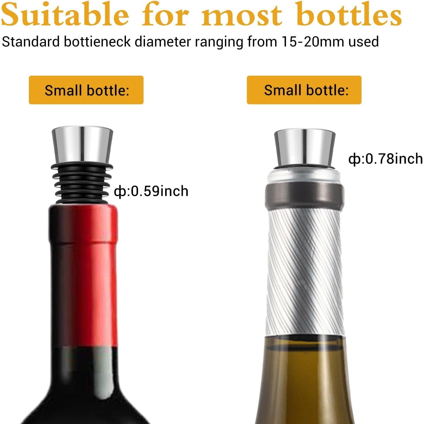 Tapones de Vino Reutilizables Mekueeex - 24 Piezas Plateados