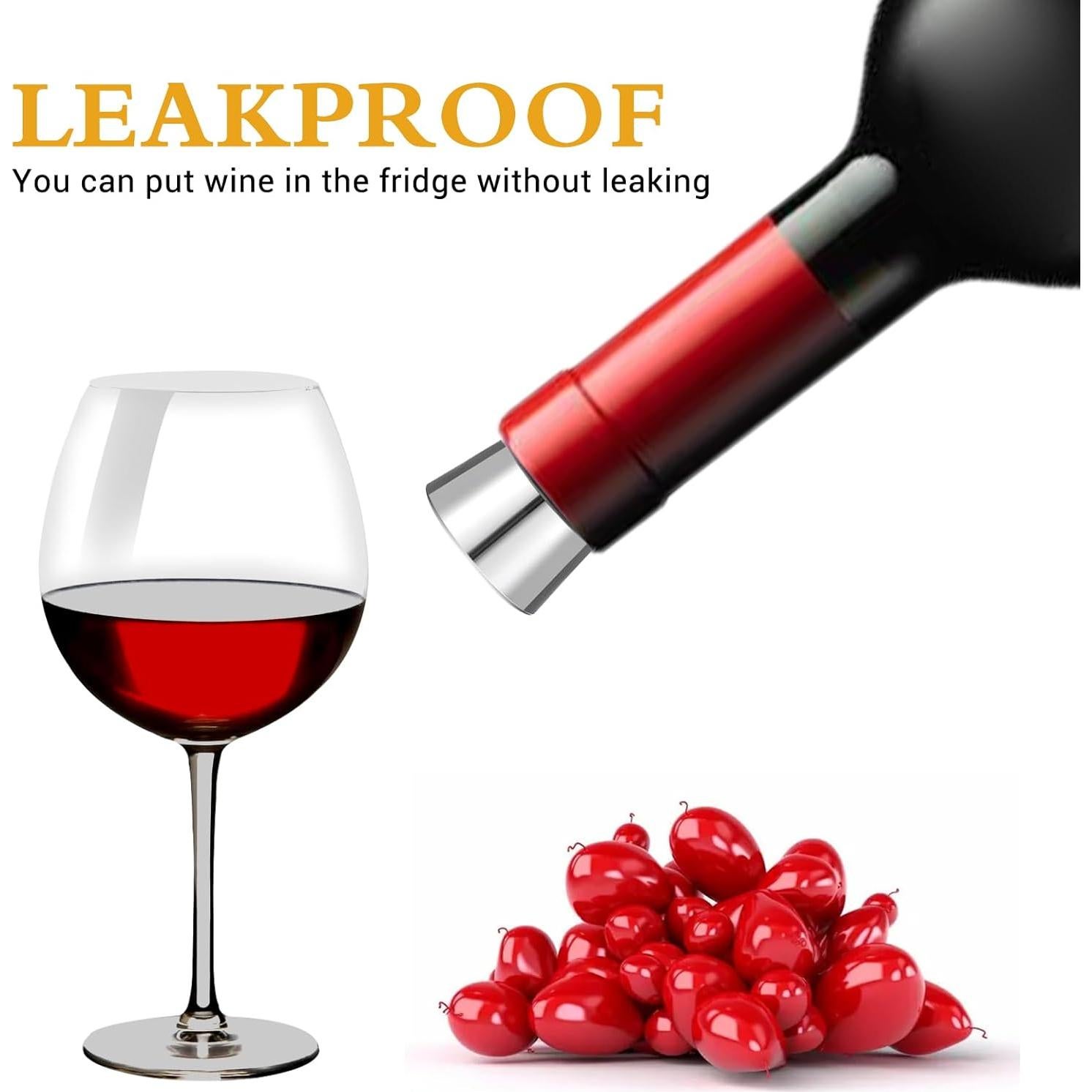 Tapones de Vino Reutilizables Mekueeex - 24 Piezas Plateados