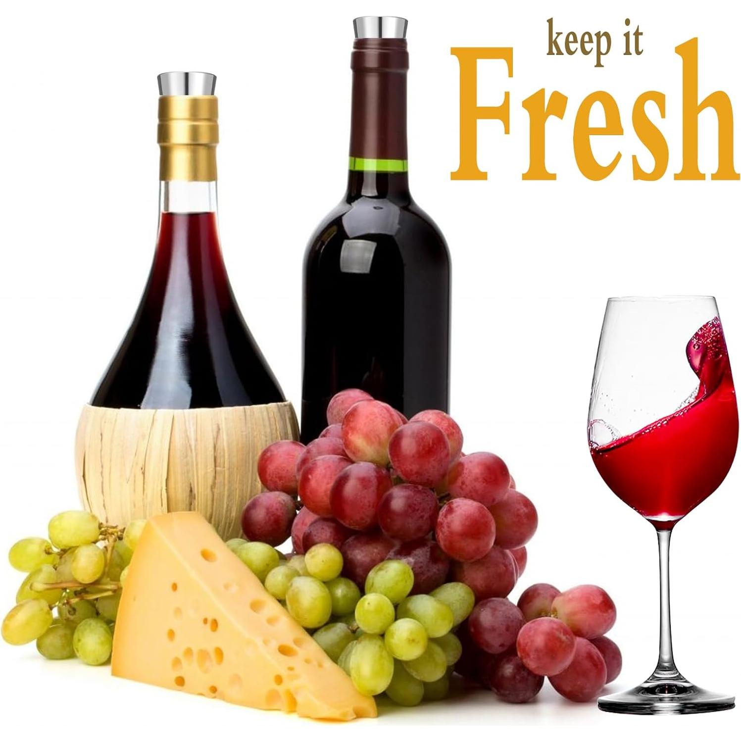 Tapones de Vino Reutilizables Mekueeex - 24 Piezas Plateados