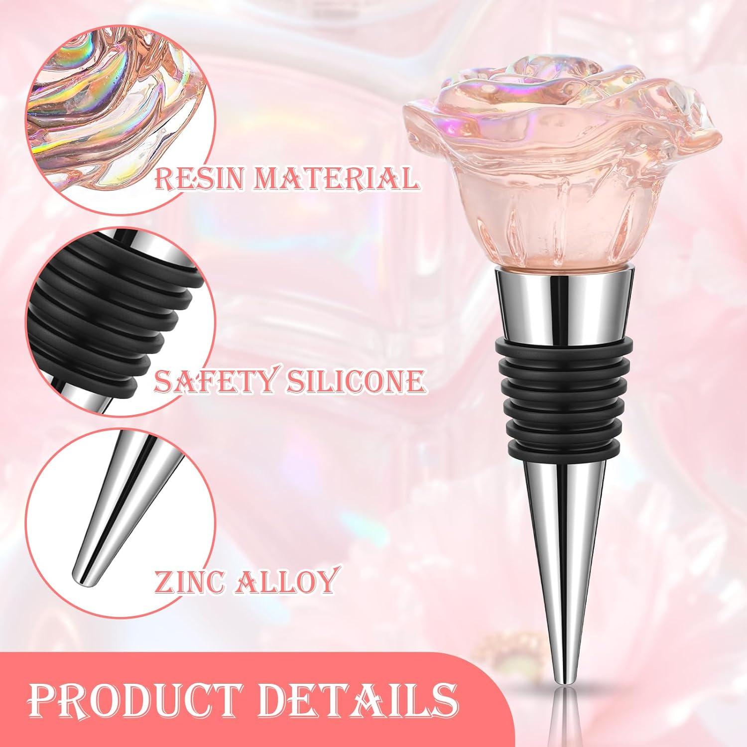 2 Tapones de Vino Rosado CIATBYYJ Reutilizables 16x11.5 cm