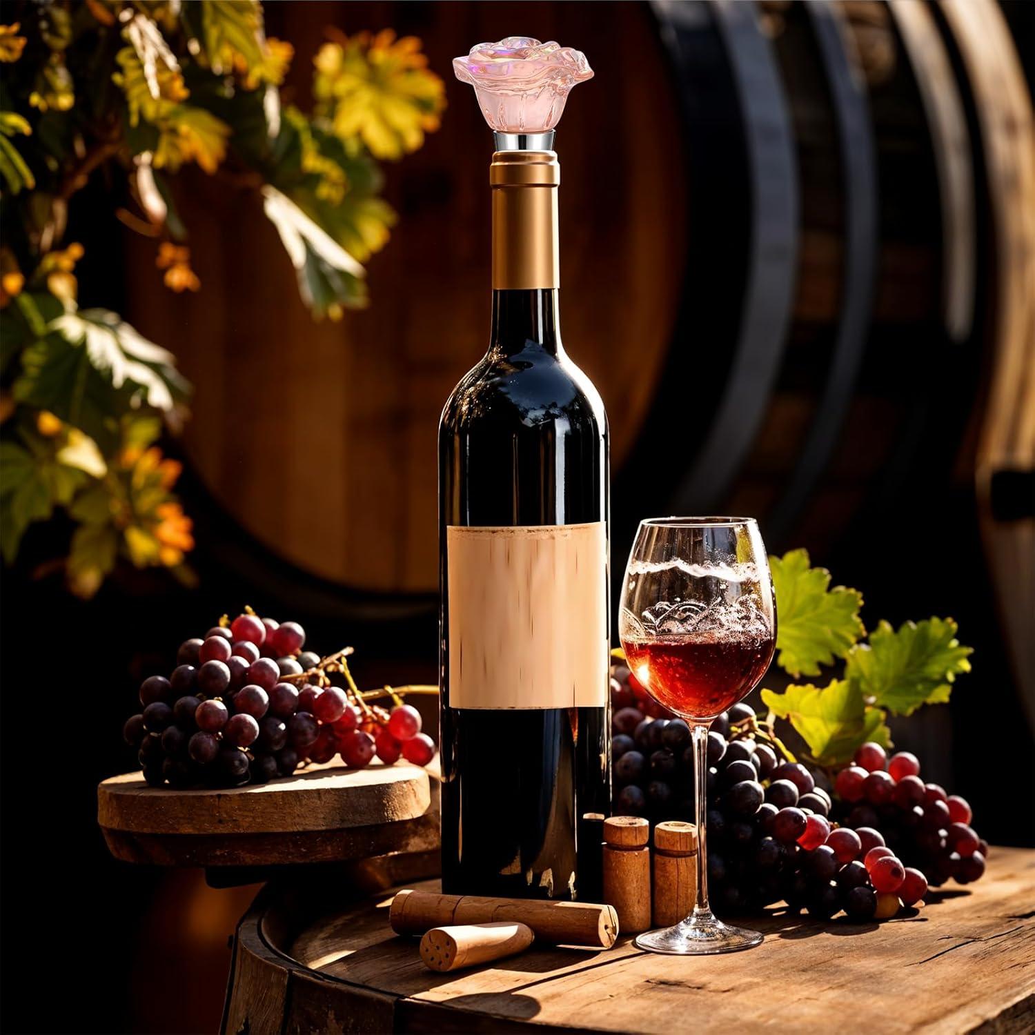 2 Tapones de Vino Rosado CIATBYYJ Reutilizables 16x11.5 cm