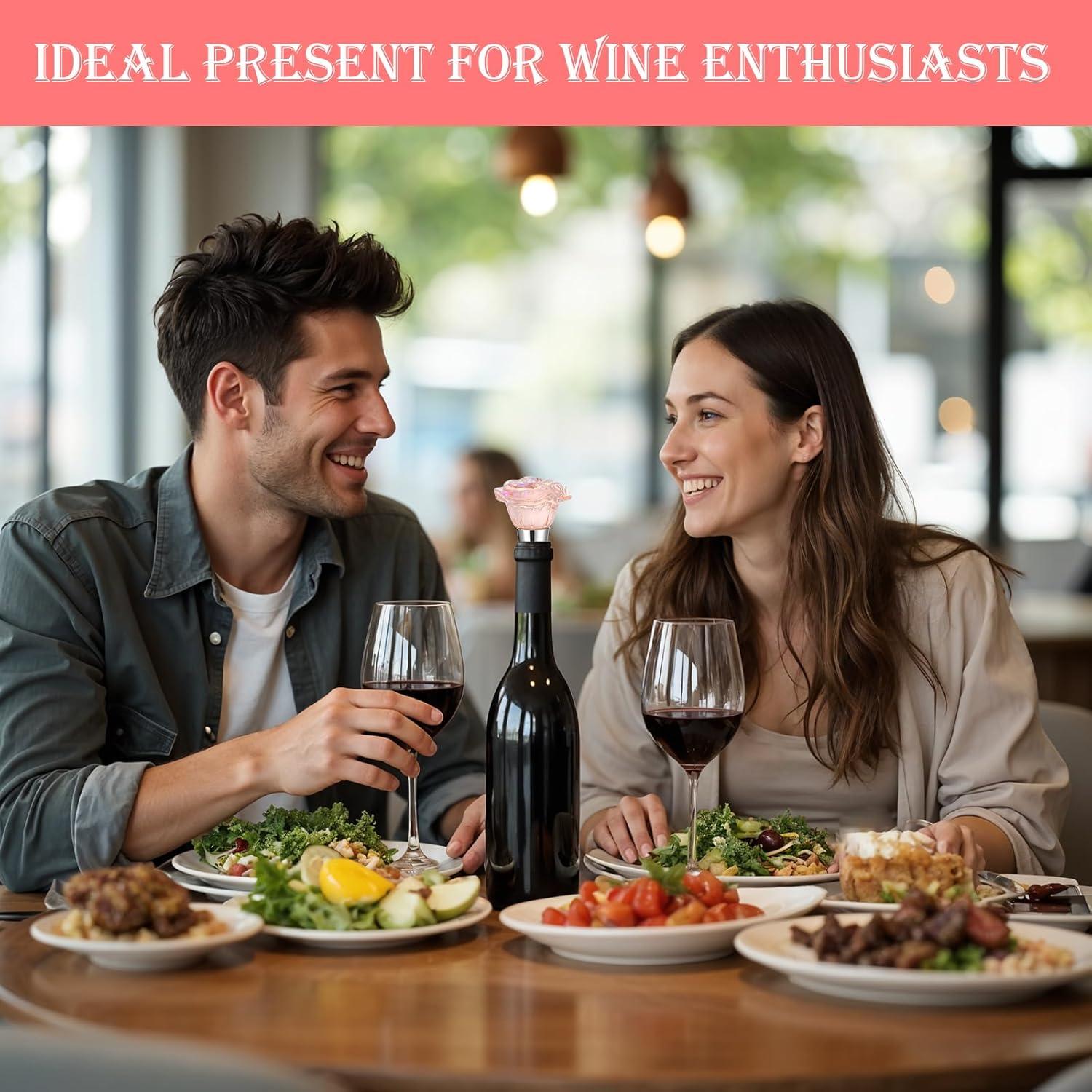 2 Tapones de Vino Rosado CIATBYYJ Reutilizables 16x11.5 cm