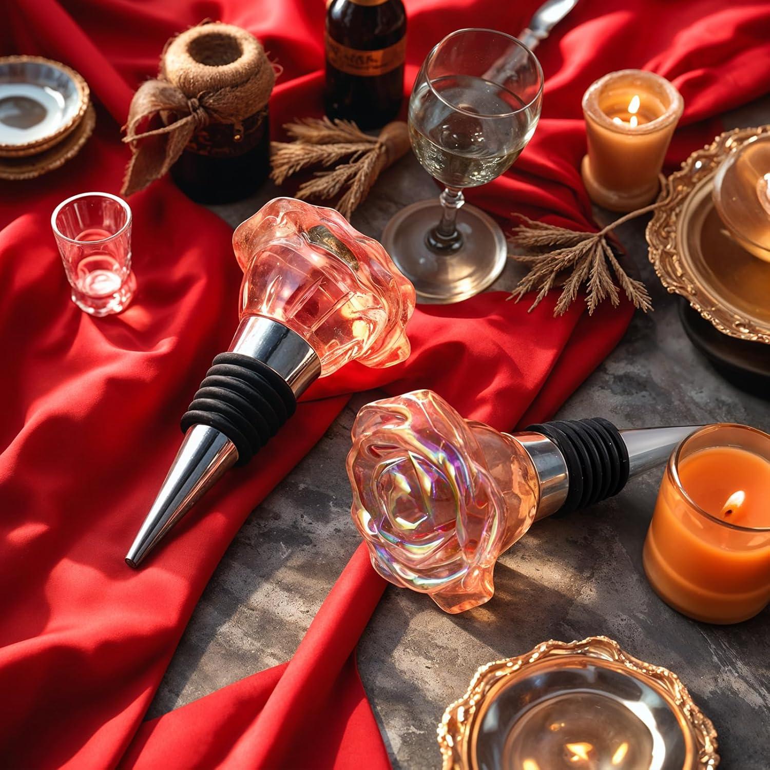 2 Tapones de Vino Rosado CIATBYYJ Reutilizables 16x11.5 cm