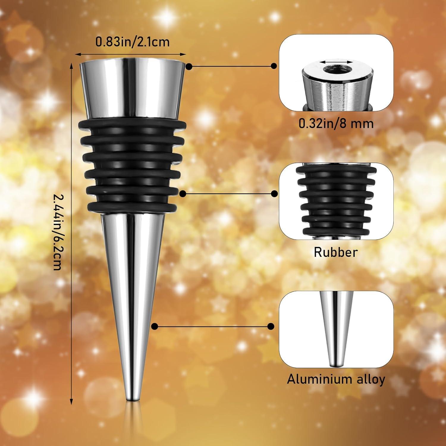 50 Tapones de Vino Reutilizables WLLHYF de Silicona Plata