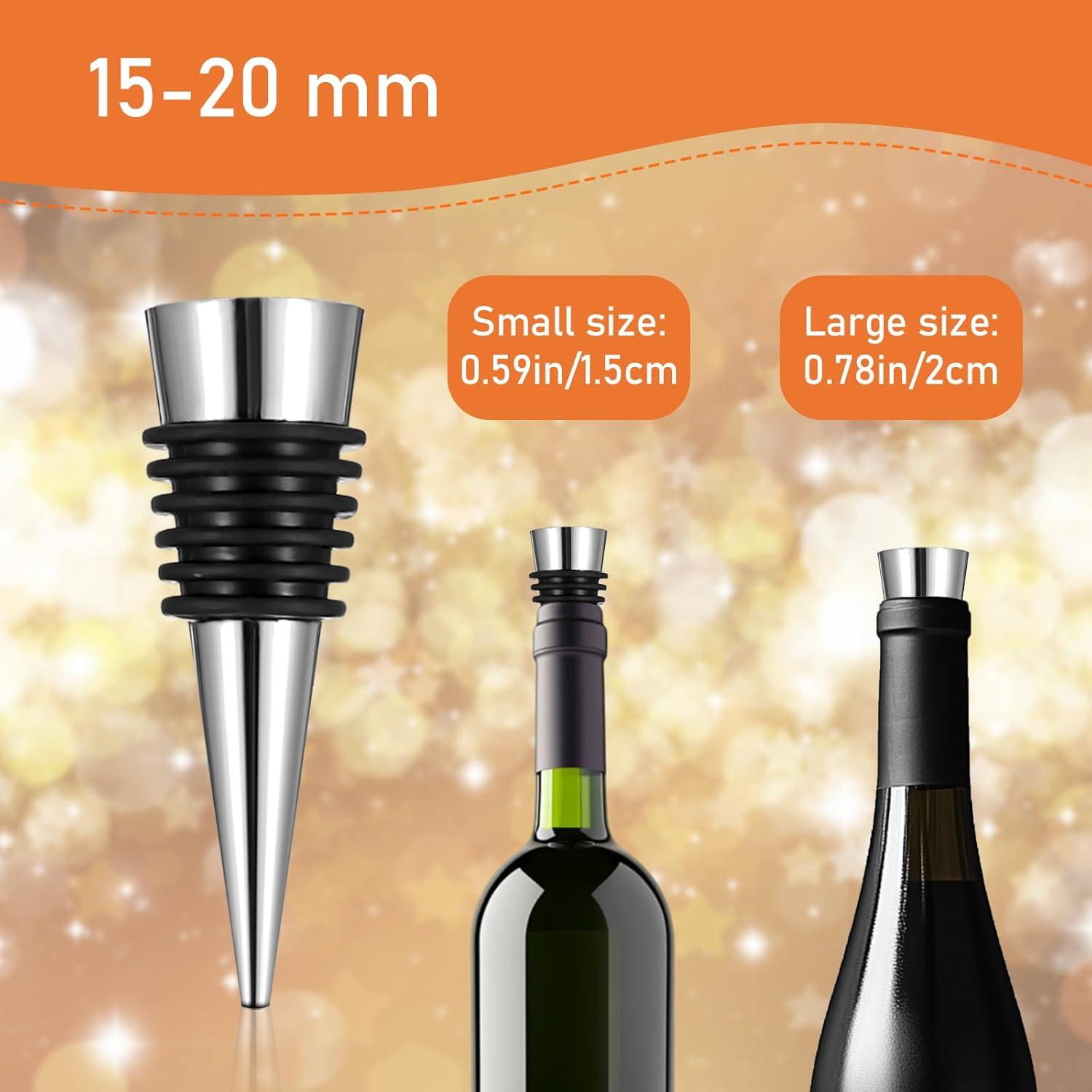 50 Tapones de Vino Reutilizables WLLHYF de Silicona Plata