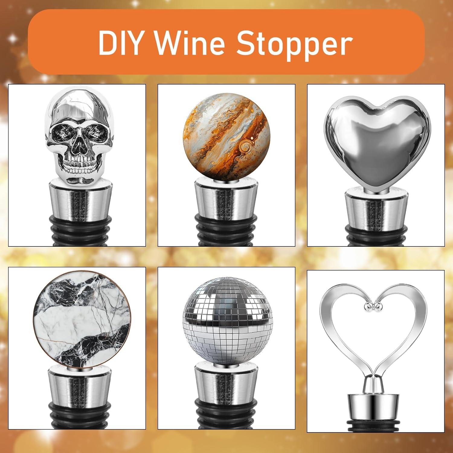 50 Tapones de Vino Reutilizables WLLHYF de Silicona Plata