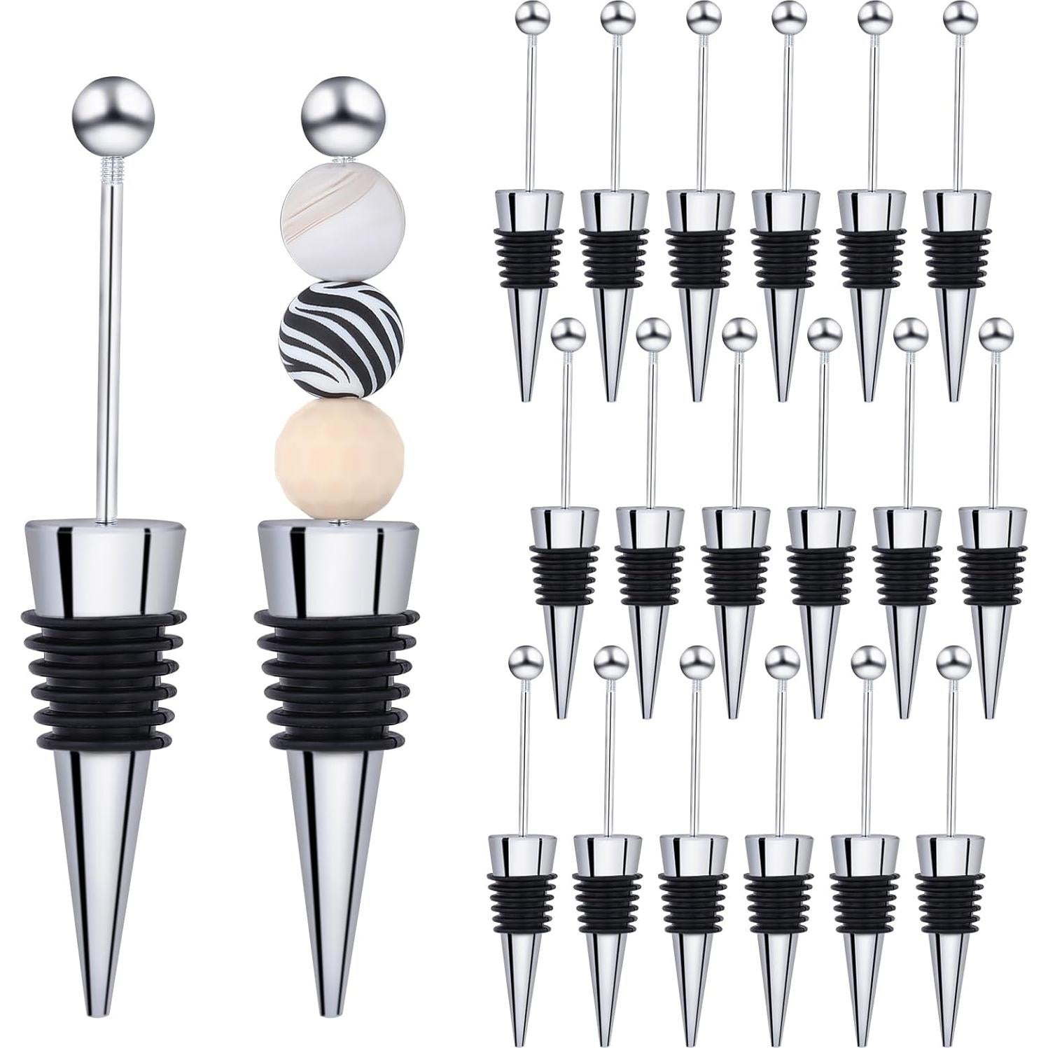 Juego de 18 Tapones de Vino Reutilizables WEWAYSMILE Platino