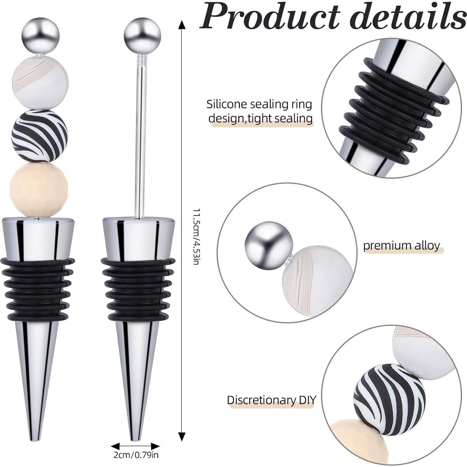 Juego de 18 Tapones de Vino Reutilizables WEWAYSMILE Platino