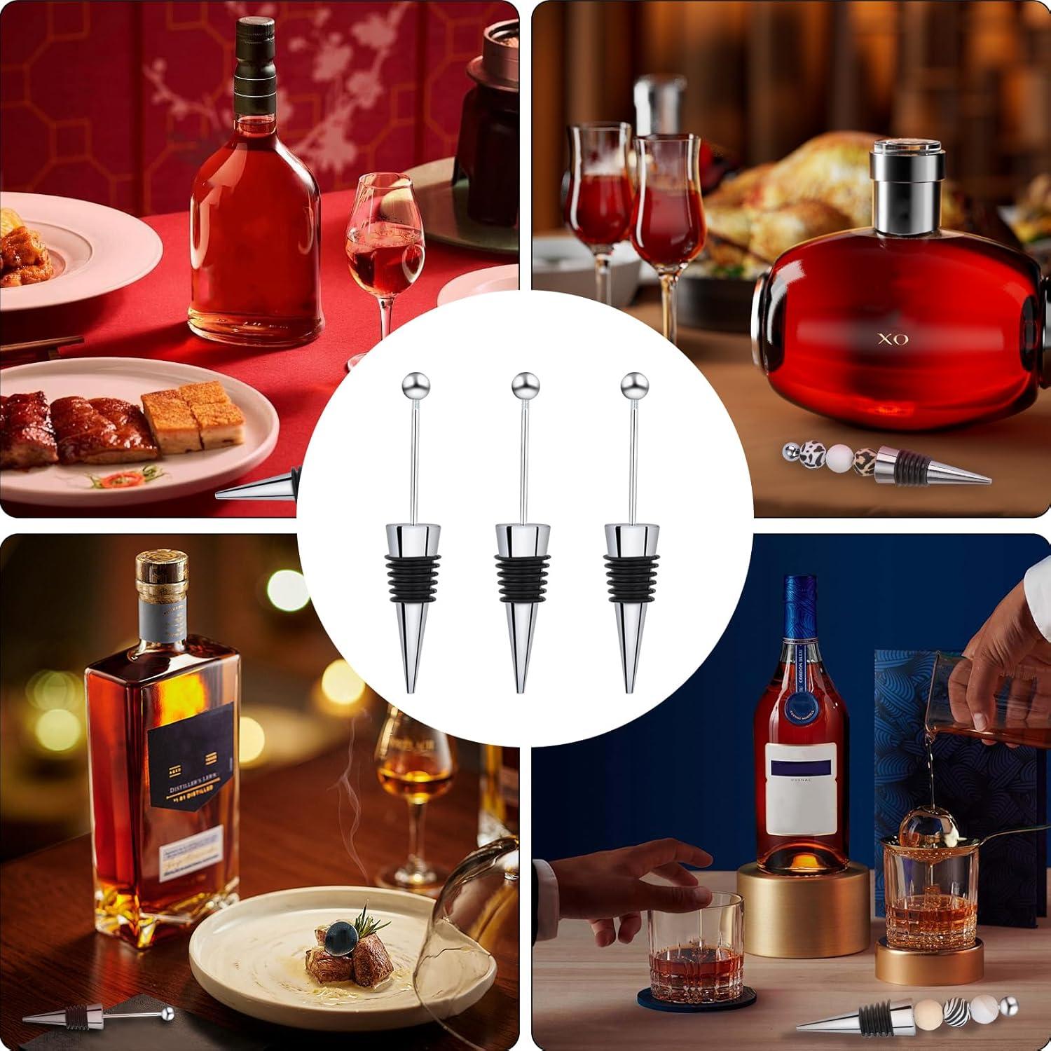 Juego de 18 Tapones de Vino Reutilizables WEWAYSMILE Platino