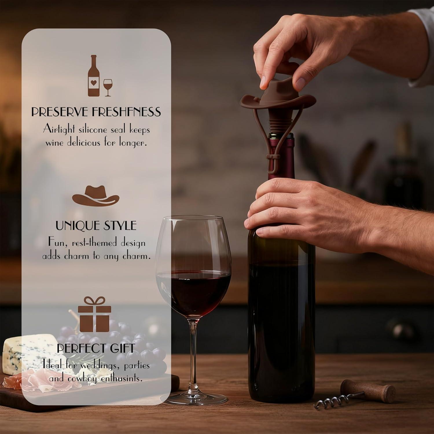 Tapones de Vino JANKOW Sombrero Vaquero Silicona 2 Piezas