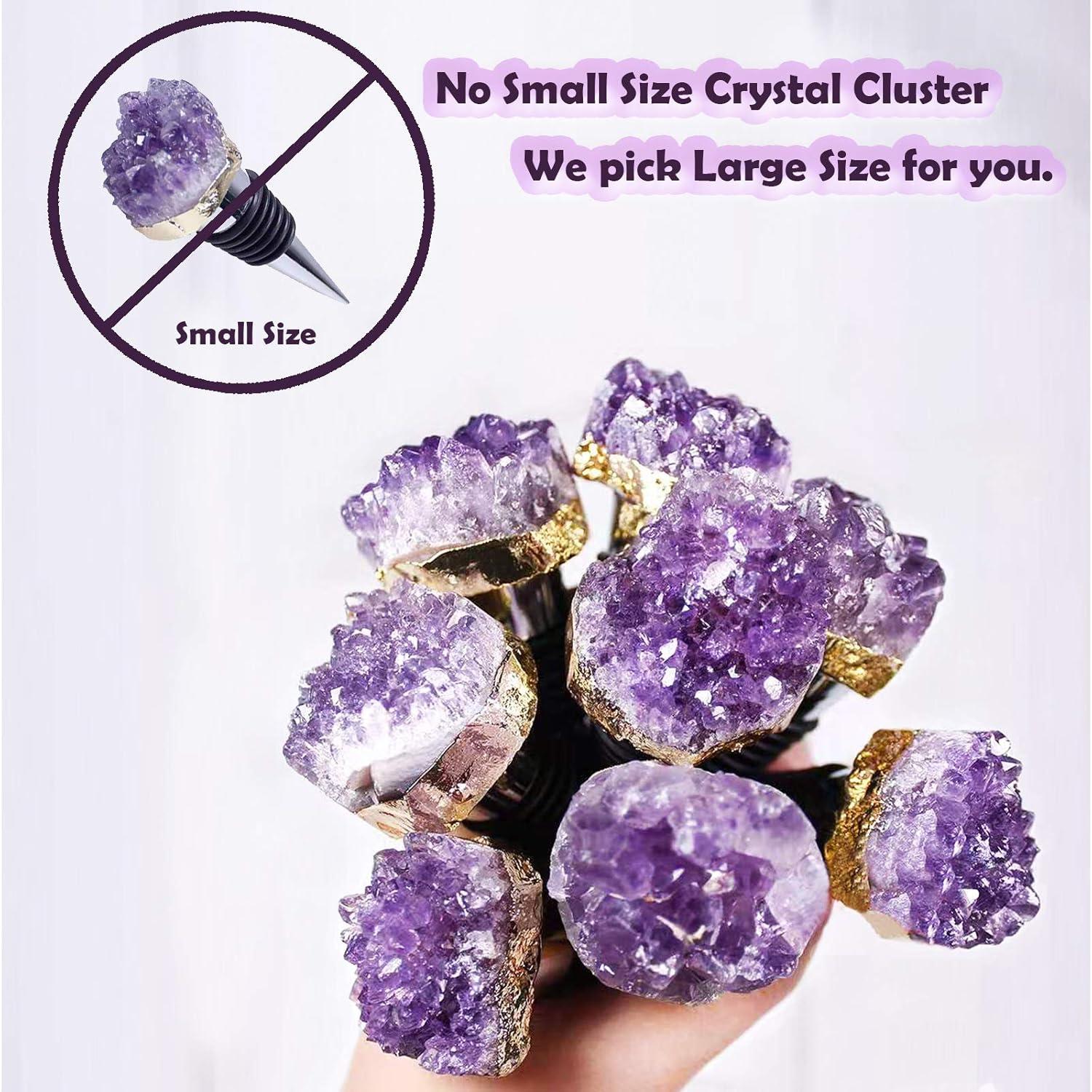 Tapón de Vino de Cristal Natural Yougoals Geoda Amatista