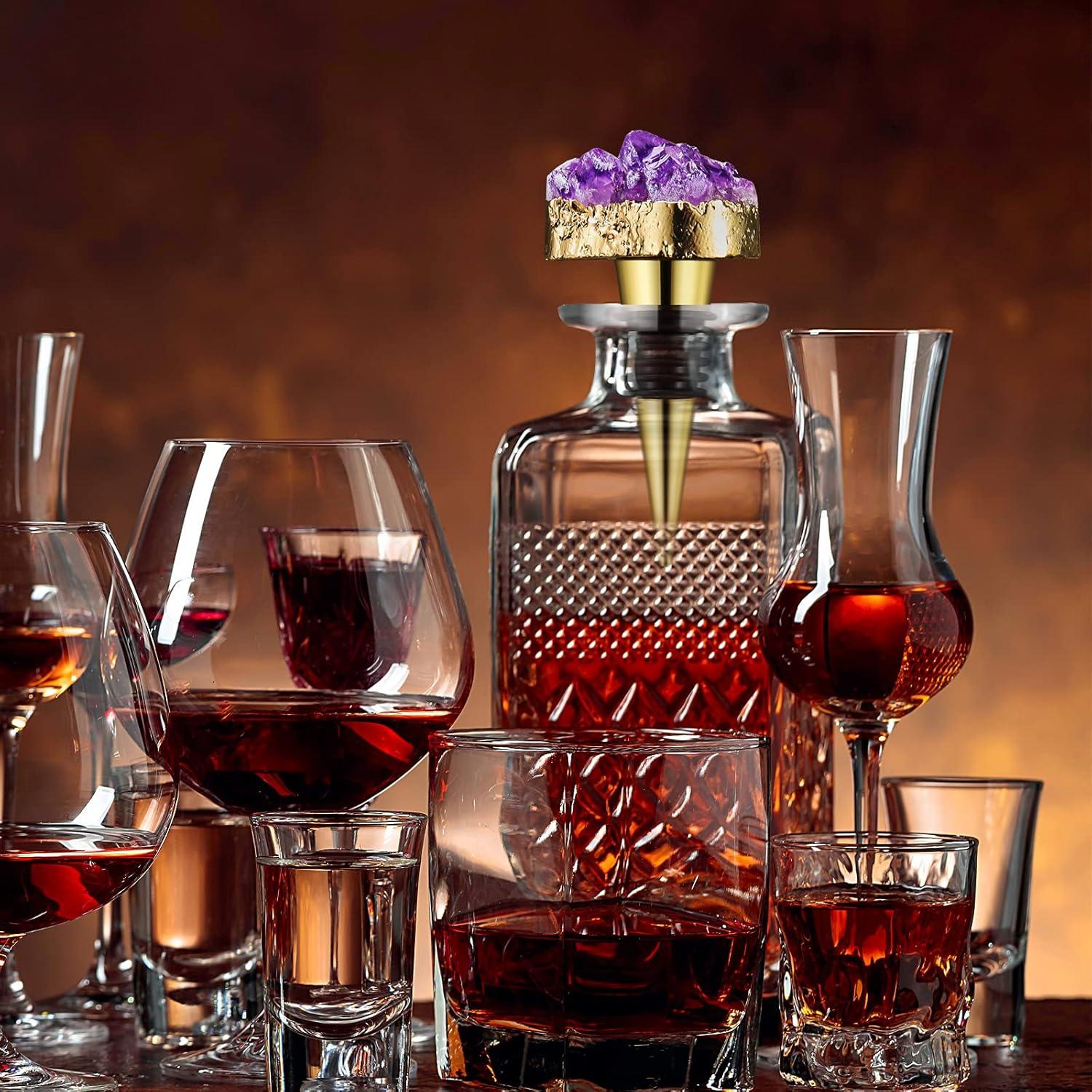 Tapón de Vino de Cristal Natural Yougoals Geoda Amatista