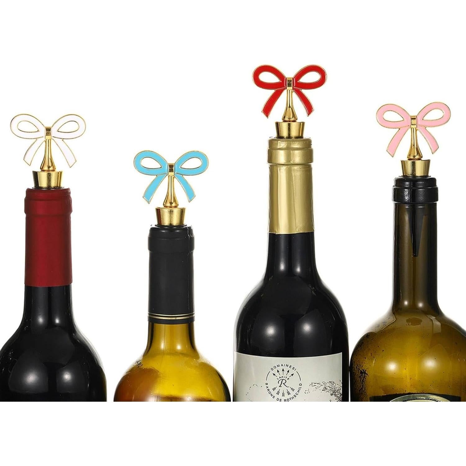 Juego de 4 tapones de vino reutilizables JXKLIREN dorados