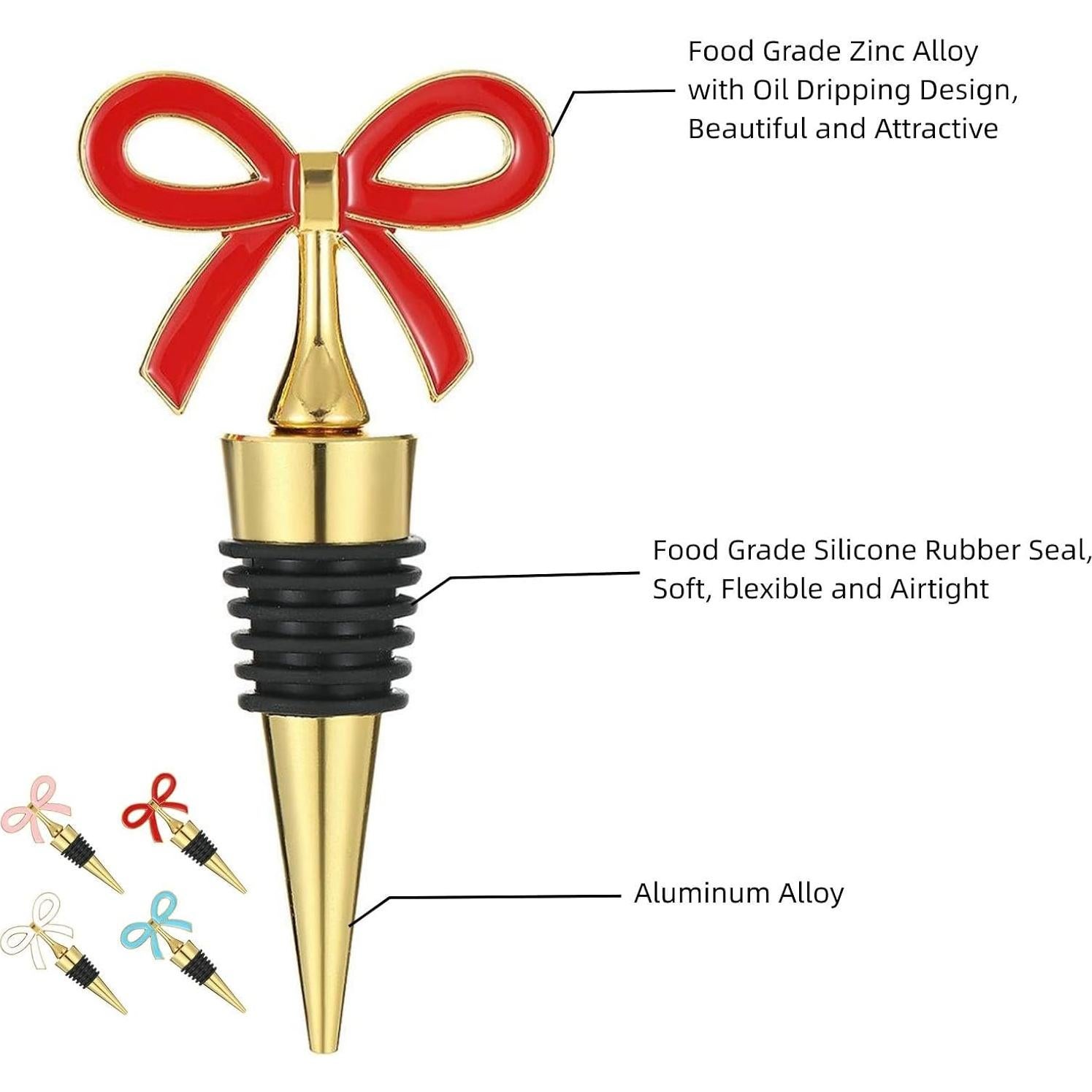Juego de 4 tapones de vino reutilizables JXKLIREN dorados