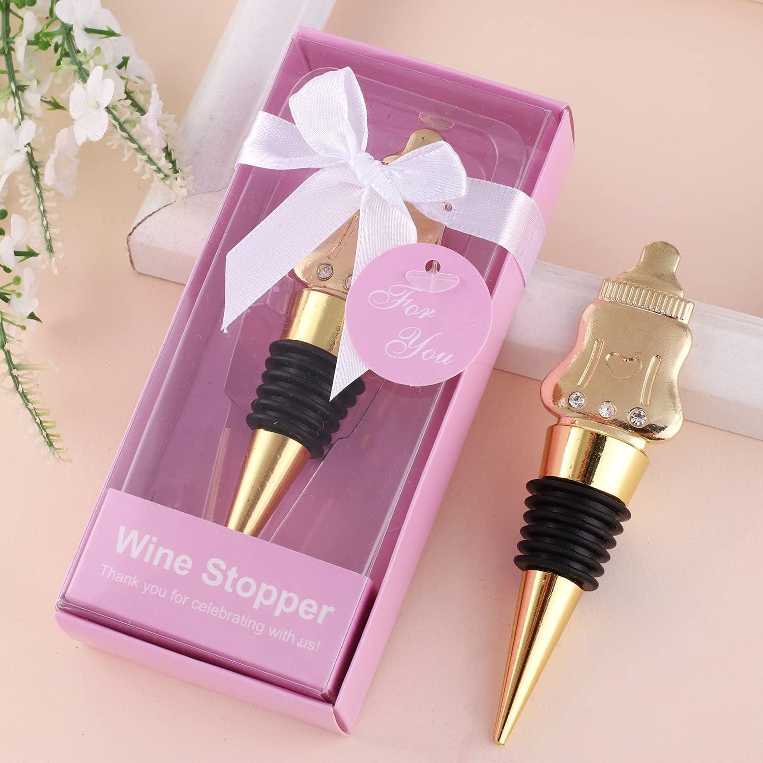 2 Tapones de Vino Dorados ONEPTY - Regalos Baby Shower