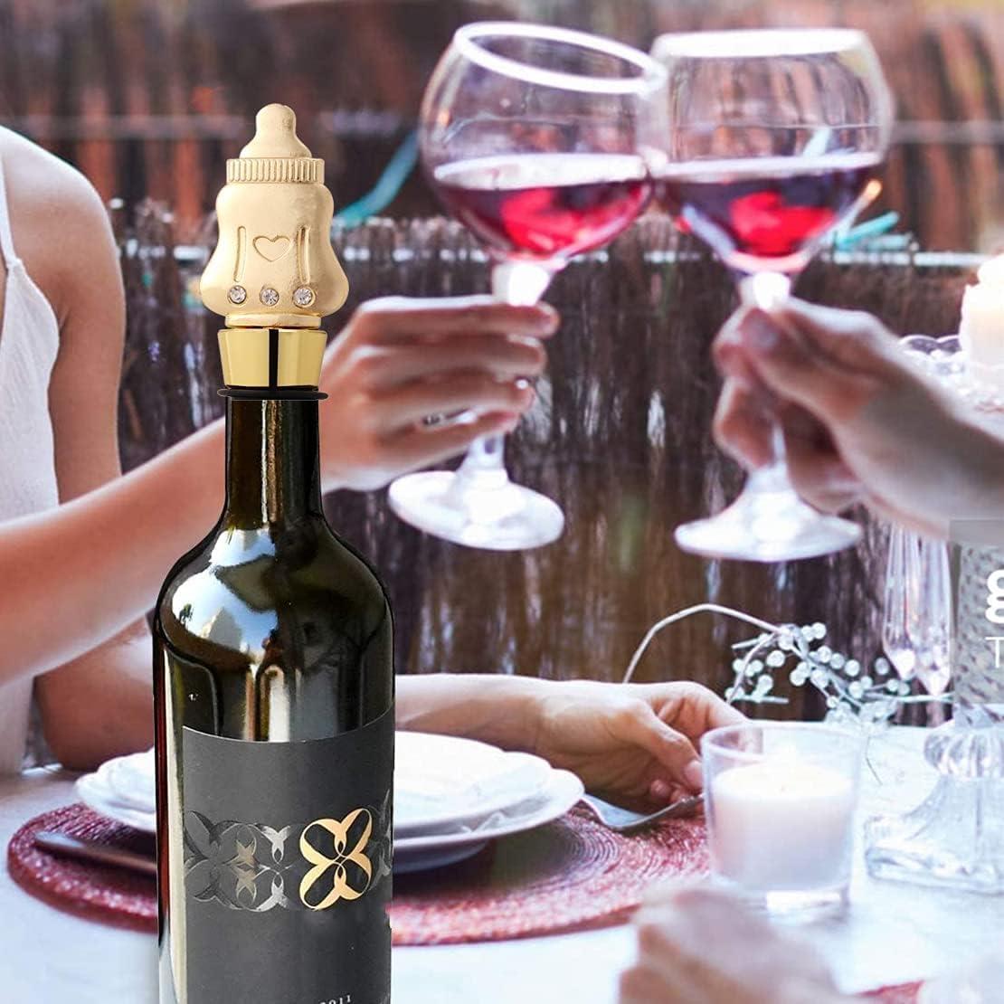 2 Tapones de Vino Dorados ONEPTY - Regalos Baby Shower