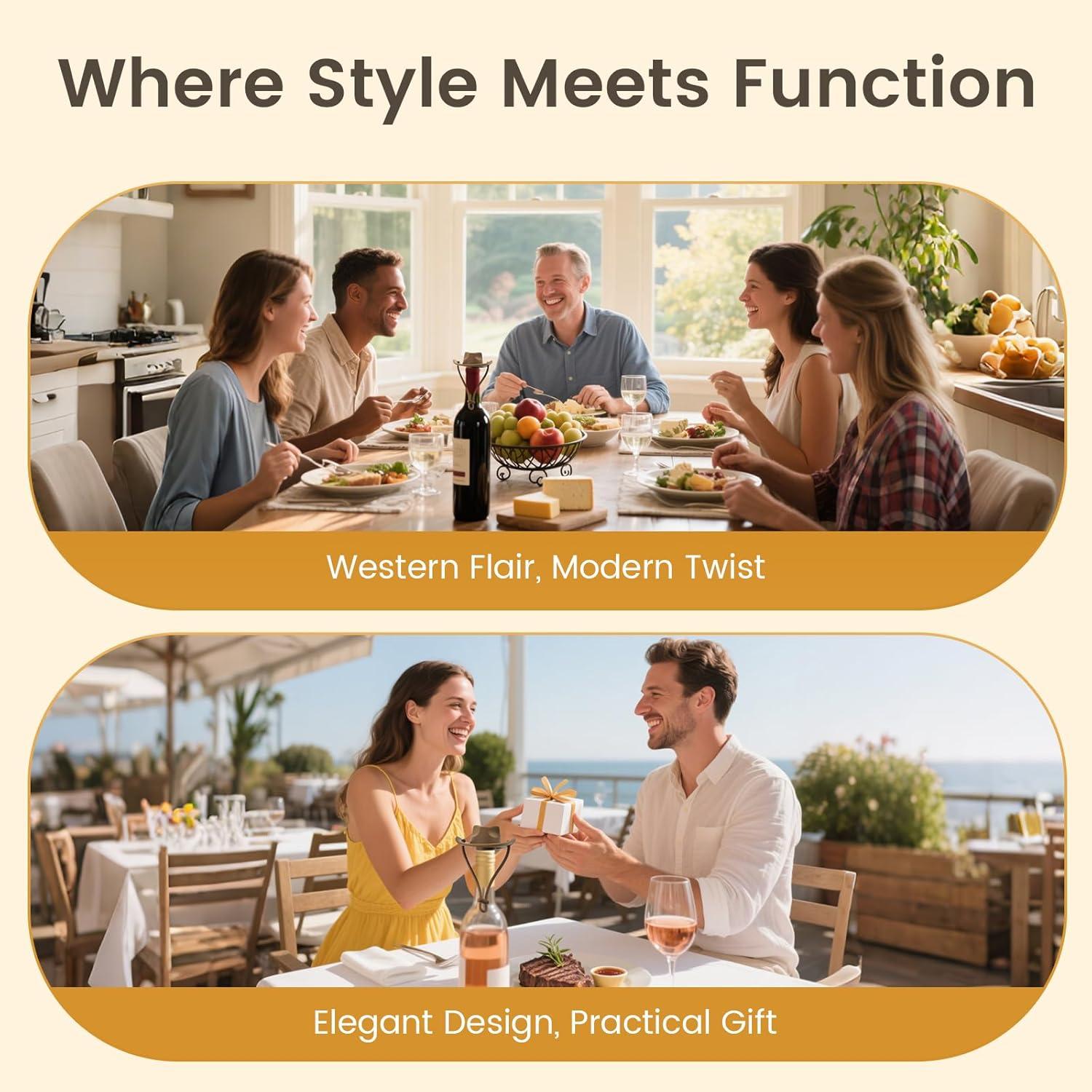 Set de 2 Tapones de Vino Silicona Sombrero Vaquero HGEKLIZV