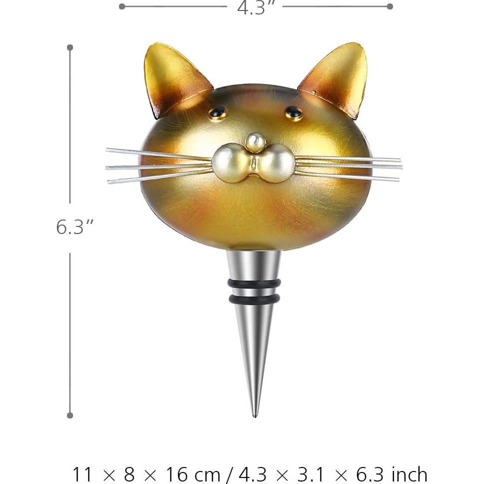 Tapón de Vino en Forma de Gato Tooarts - Decorativo y Hermético