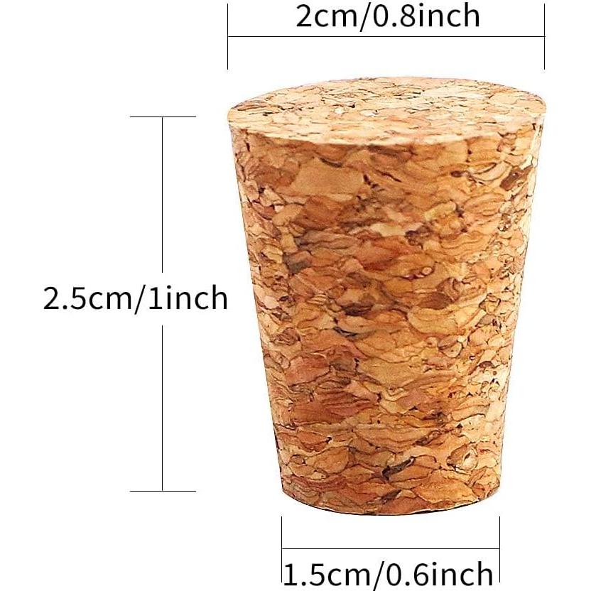 100 Tapones de Corcho Tapered #7 Owevvin 2.0x1.5x2.5cm