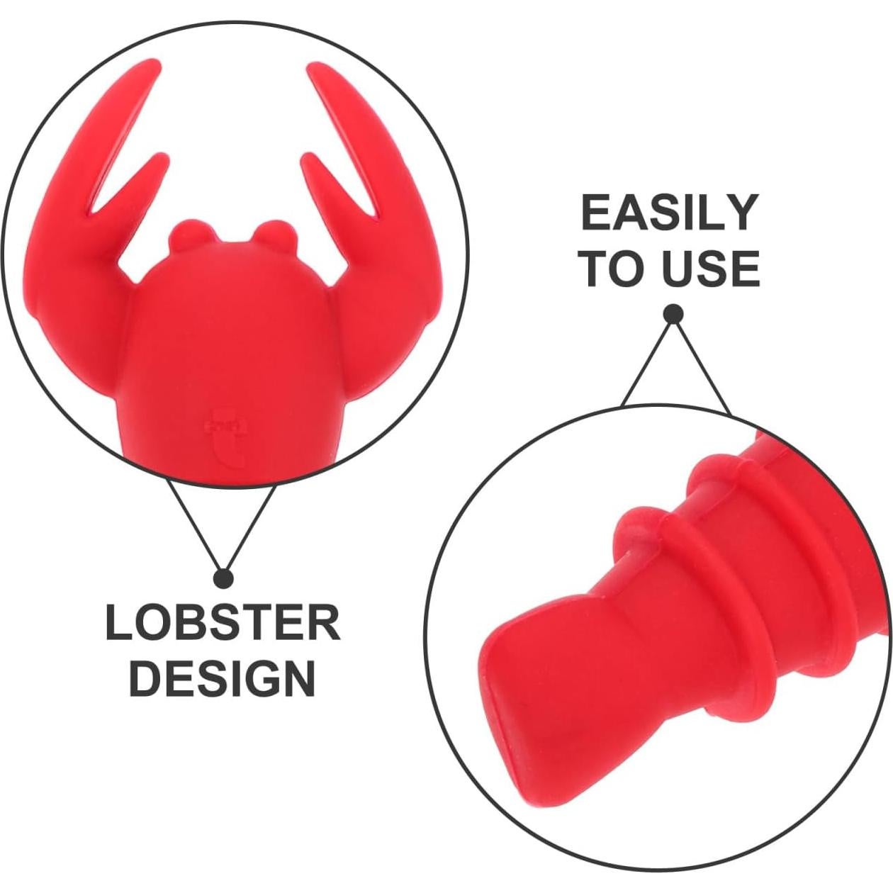 2 Piezas Tapones de Vino Silicona Langosta SHOWERORO