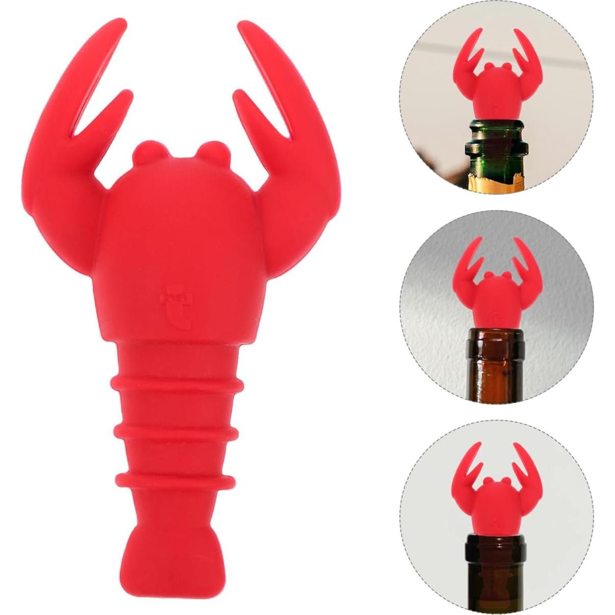 2 Piezas Tapones de Vino Silicona Langosta SHOWERORO