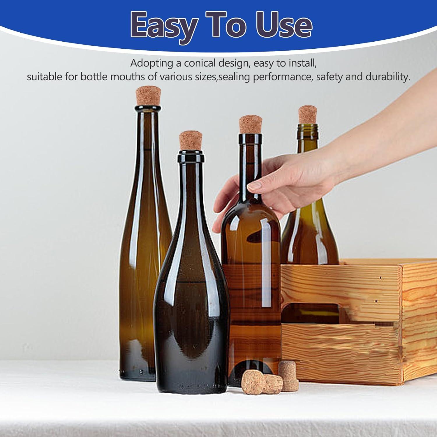 Paquete de 100 Tapones de Corcho Klfte Cónicos para Botellas